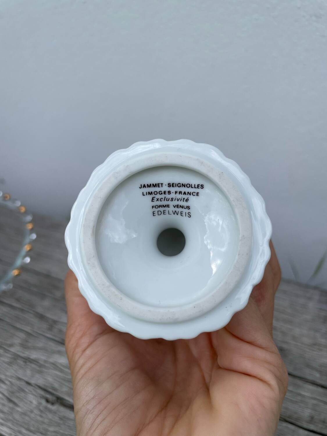 Plain white mazagran cups Limoges Seignolles Edelweis