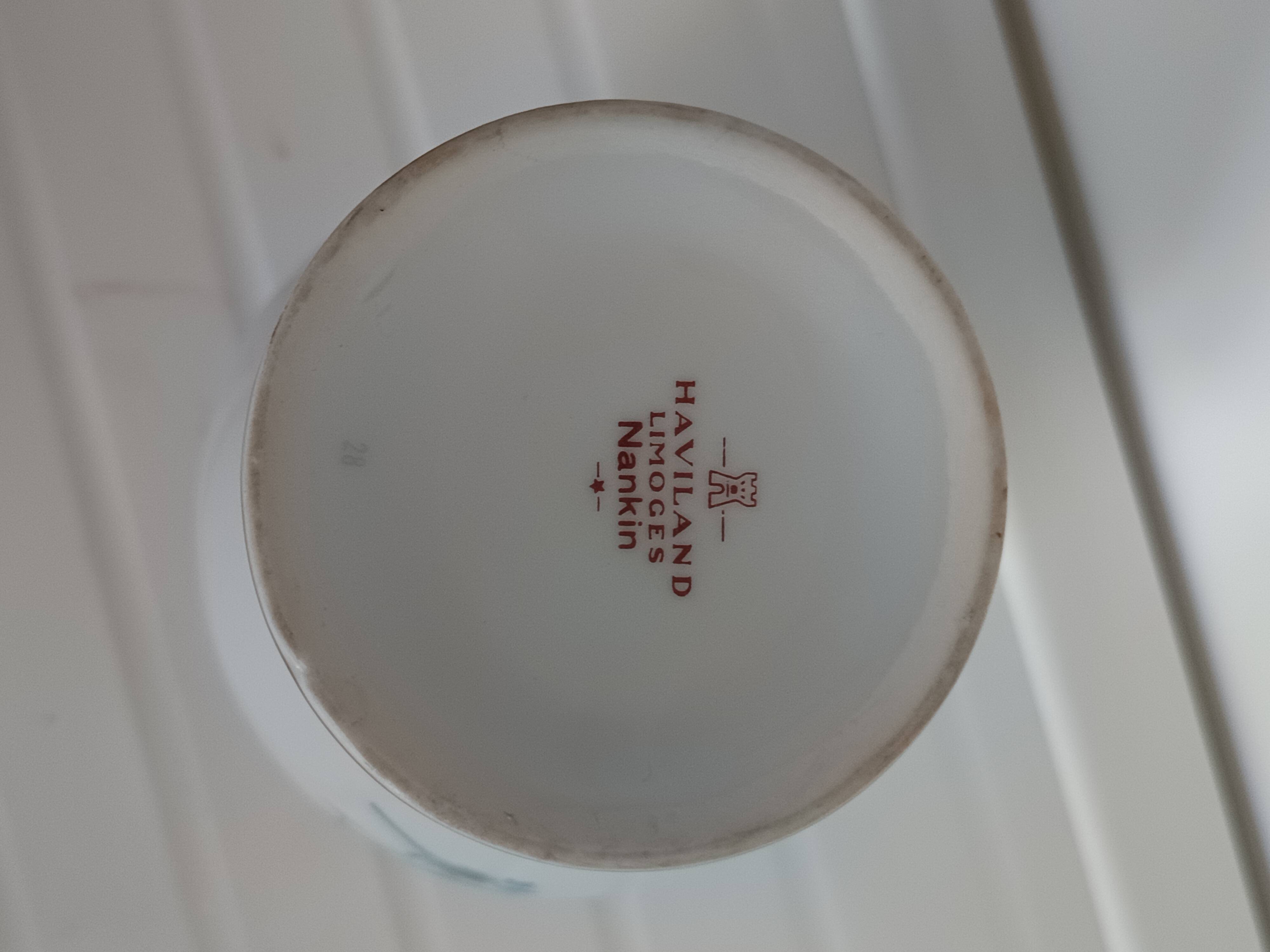 Haviland Limoges vase – Nankin turquoise and gold decoration – 17 cm