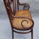 Curved wooden lounge 1900, a bench and four chairs