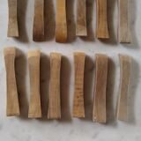 12 knife holders made of vintage olive wood from the 70s