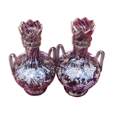 Paire de vases émaillés vers 1900
