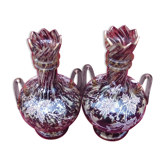 Paire de vases émaillés vers 1900