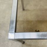 Chrome side table smoked glass 70s, end of sofa