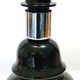 Elegant little vintage lamp base in black ceramic