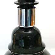 Elegant little vintage lamp base in black ceramic
