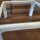 Coffee table in white lacquered wood with glass top, 1960s