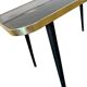 Table basse vintage en formica noir avec accent rose