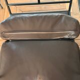Set of 2 metal and brown leather armchairs Julie Prisca