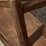 Paire de bancs orme pour table de ferme brutaliste rustique 1950