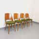 Suite de 4 chaises Mondor vintage de marque Baumann en bois tissu bouclette