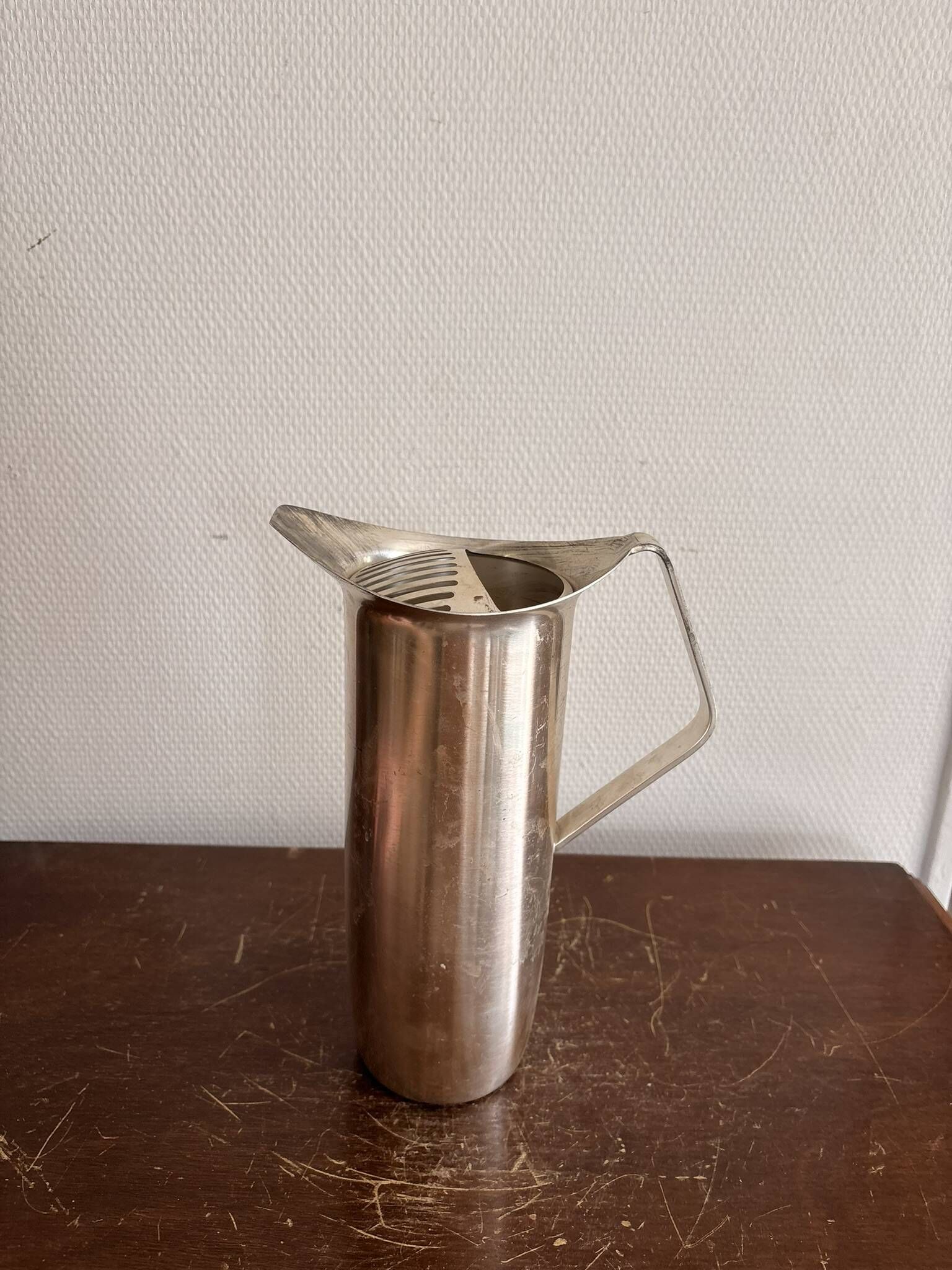 Pichet Carafe Water Modernist Silver Metal Bruckmann Germany Mid Century