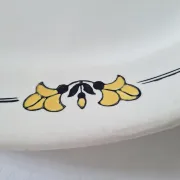 Antique oval dish in Salins ironstone "Renée" – Floral decoration