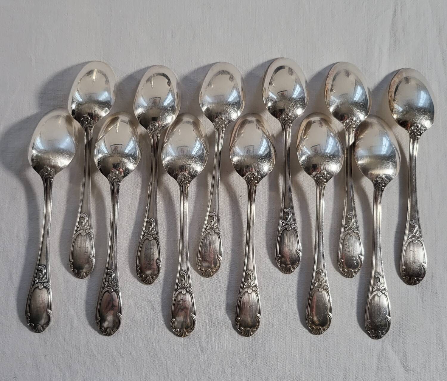 12 Small Silver Metal Spoons SOH