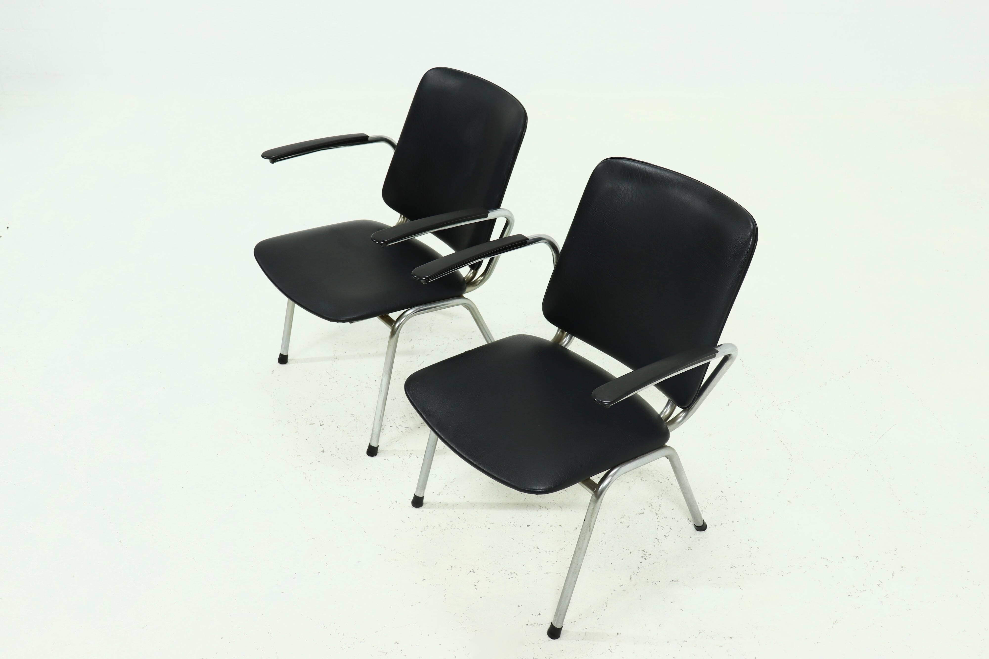 Set of 2 Tubular Armchairs by Gebroeders de Wit 1960s