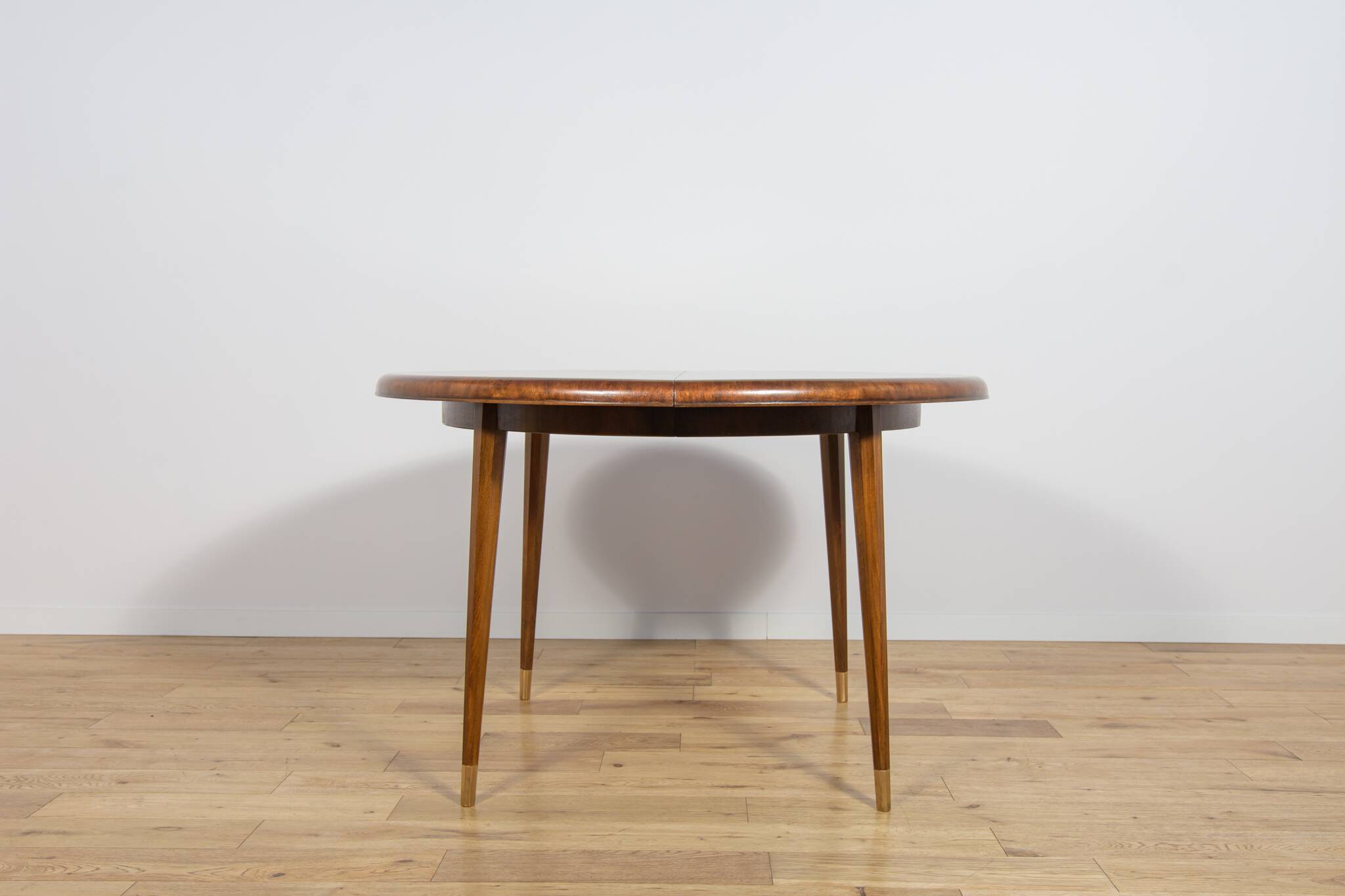 Art Deco Round Extendable Teak Dining Table, France, 1930s