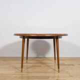 Art Deco Round Extendable Teak Dining Table, France, 1930s
