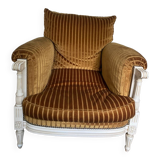 Mustard yellow velvet armchair