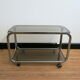 Space Age coffee table in smoked glass and chrome steel, 1970s