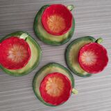 Set of 4 cups and vintage saucers