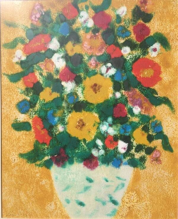 Pastel 'Flowers'. Vintage 70s