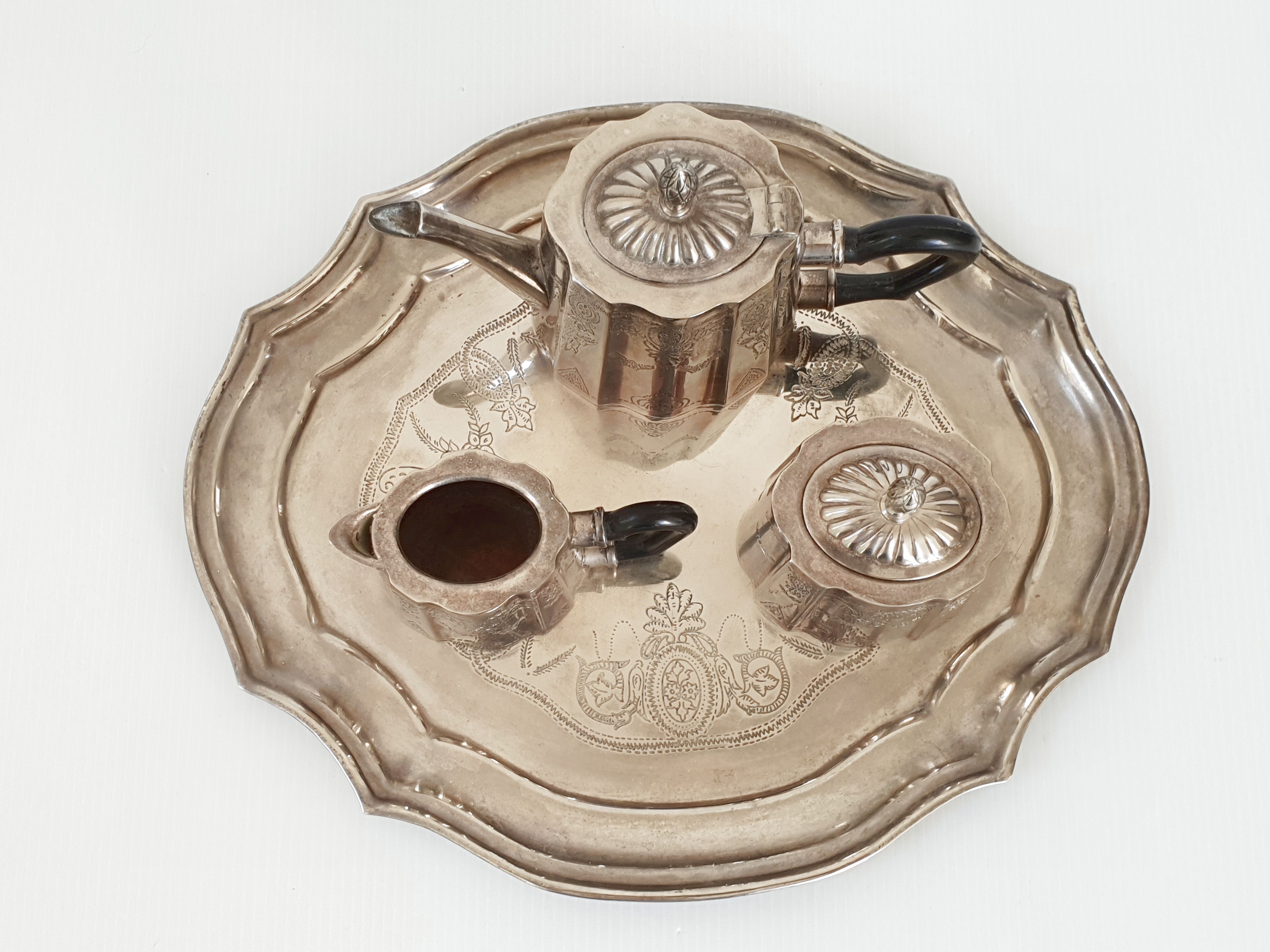 Art Deco silver metal coffee service