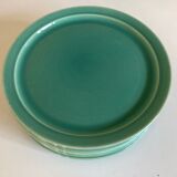 Set of 8 modernist plates in turquoise earthenware 1950 Villeroy and Boch