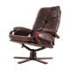 Vintage swivel lounge chair in rosewood and danish leather retro 70s design