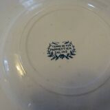 3 assiettes plates faïence ancienne St Amand Salins  vert
