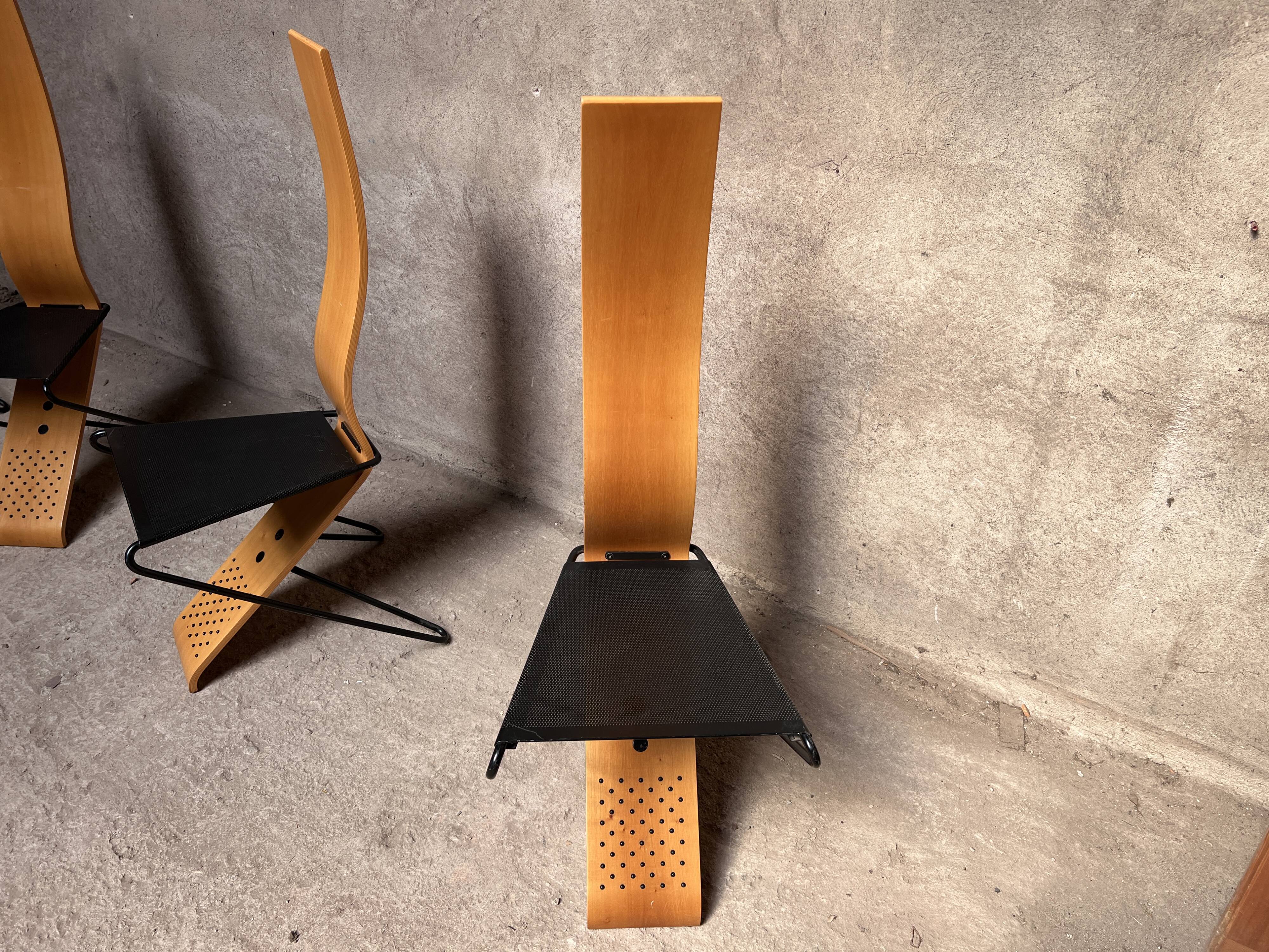 Series of 4 Chairs by Pietro Arosio for Airon 1980