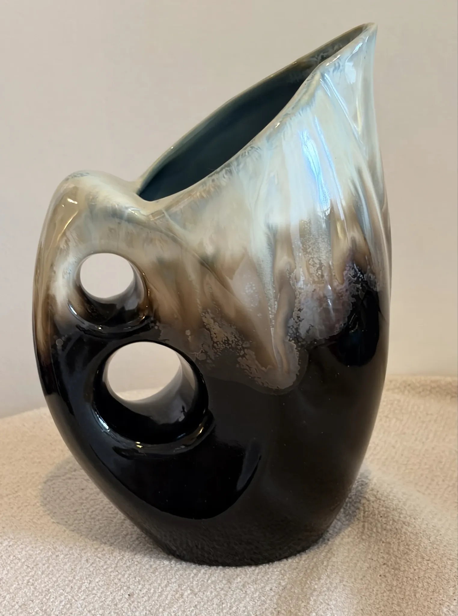 Mid-Century Modern "Forme Libre" Ceramic Pitcher Vase — 1960s