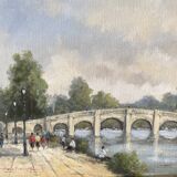 Landscape by the river signed