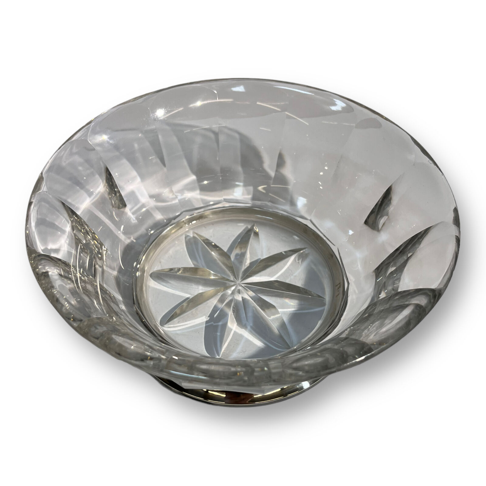 Crystal and solid silver salad bowl