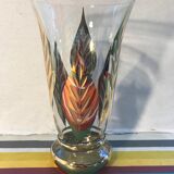 Old FAINS Glassware Vase From BOOM Decor Decelede Dilly Gold Belgium Vintage