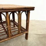 Square Coffee Table in Rattan & Bamboo – Removable Top