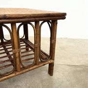 Table Basse Carrée en Rotin & Bambou – Plateau Amovible