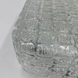 Square molded glass ceiling light with relief
