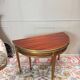 Table demi lune formant console et table de salle à manger en acajou d