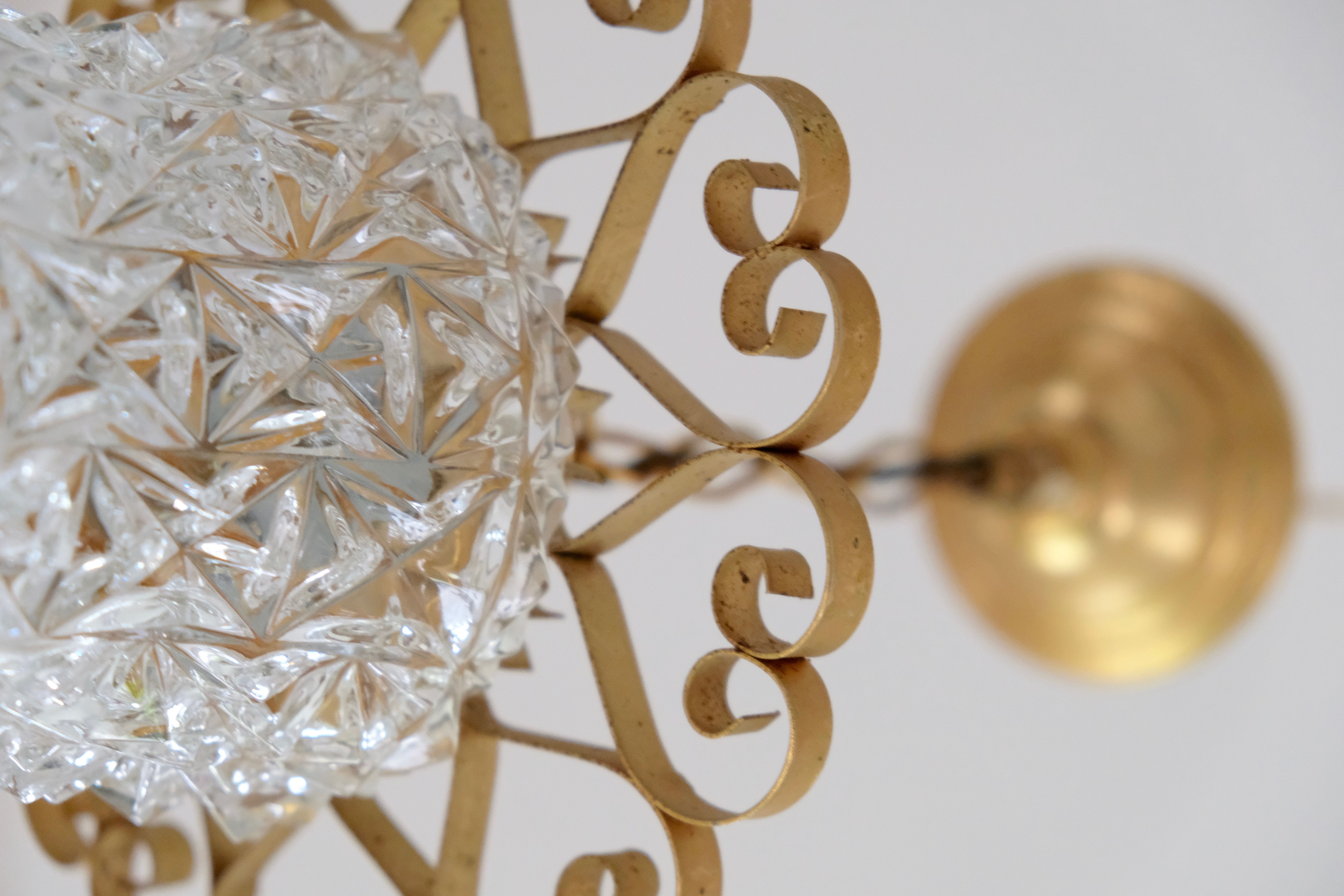 Glass and brass hanging 1950s