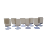 Set of 9 smoked glass wine glasses 70's