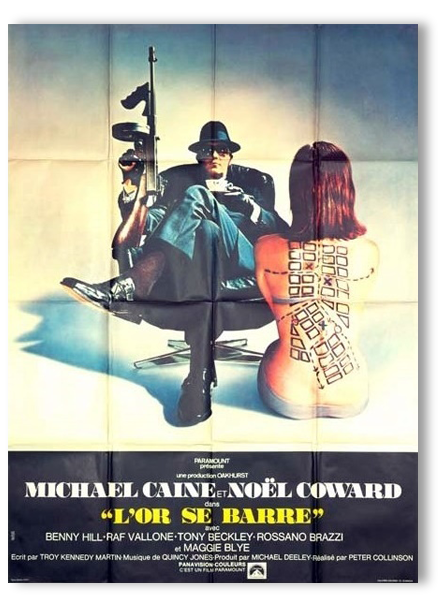 Poster vintage old movie the gold bar is Michael Caine
