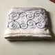 Antique embroidered linen tablecloth