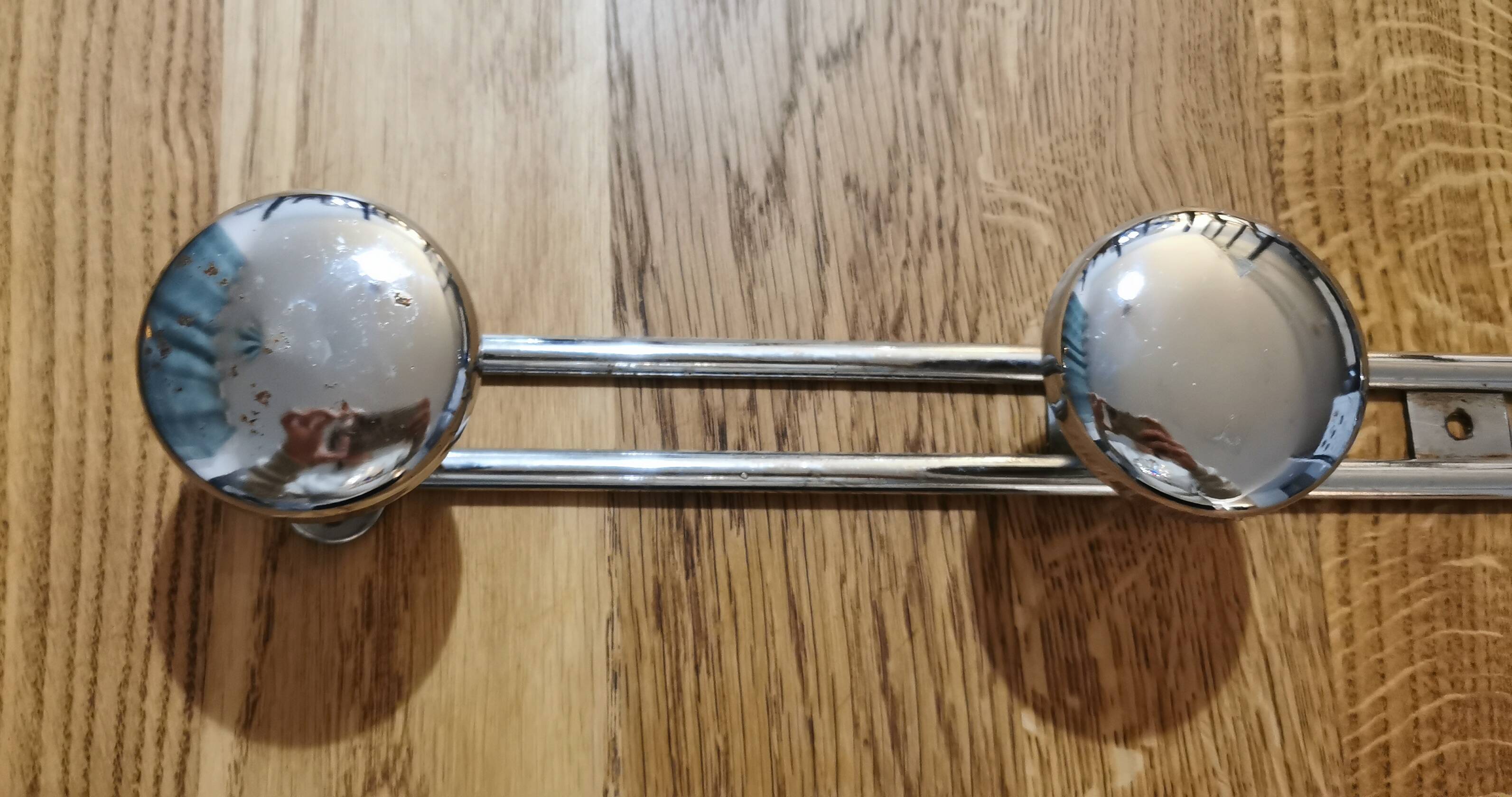 Vintage wall-mounted coat rack with 4 hooks