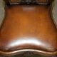 Fauteuil Bergère Antique Thomas Chippendale sculpté Claw & Ball cuir