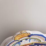 Plate with handles in faience of rouen