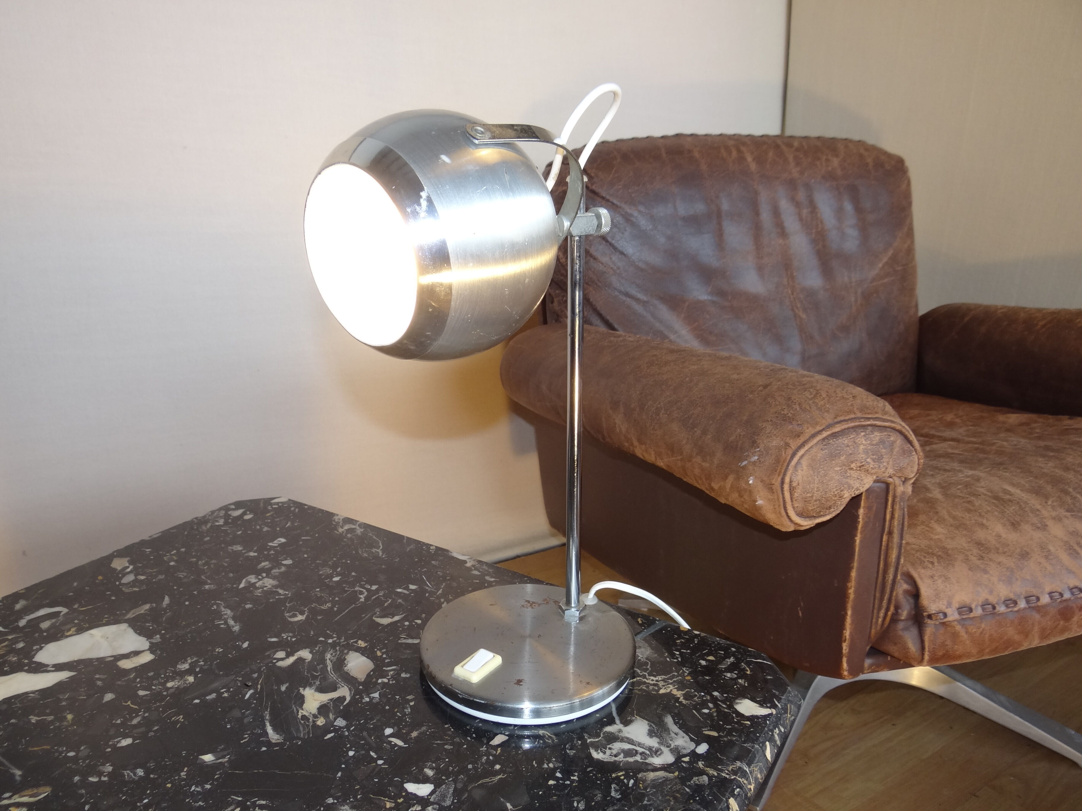 Eye ball lamp, 1970 aluminum