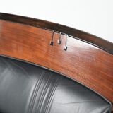 Black leather Art Deco design armchair in good condition