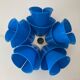 Blue plexiglass table lamp, Flower Design, 1970s, Italy.