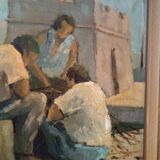Peinture à l'huile sur figurines de table livourne première moitié du 20ème