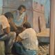 Peinture à l'huile sur figurines de table livourne première moitié du 20ème