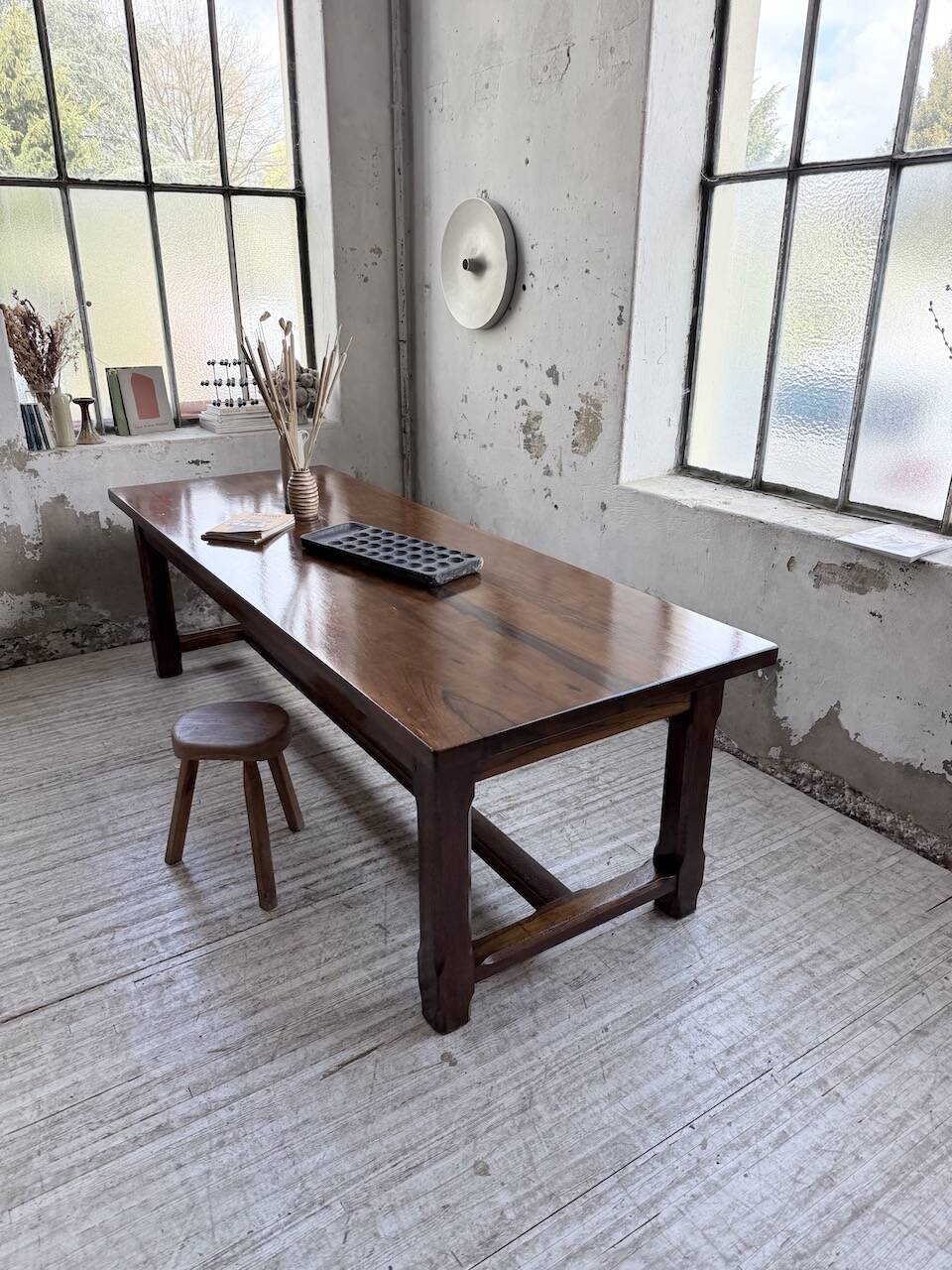Table de ferme campagne noyer massif XL 250cm